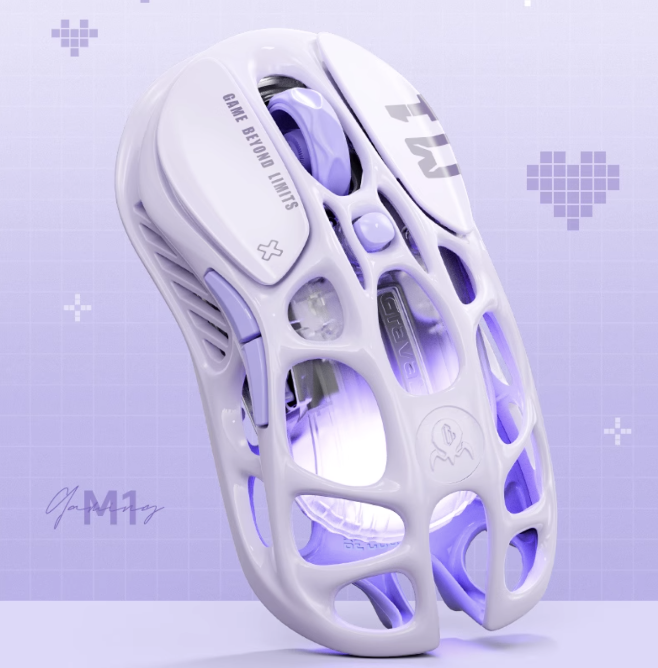 Игровая мышь Gravastar Mercury M1, трехрежимное подключение, Корпус из магниевого сплава, Lavender Purple — фото 1