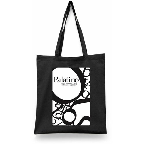 фото Сумка-шоппер унисекс каждому своё "типографика/шрифты/helvetica/futura" черная