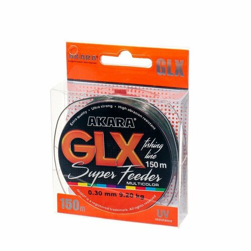 фото Akara леска akara glx super feeder, диаметр 0.3 мм, тест 9.2 кг, 150 м, цвет мультиколор