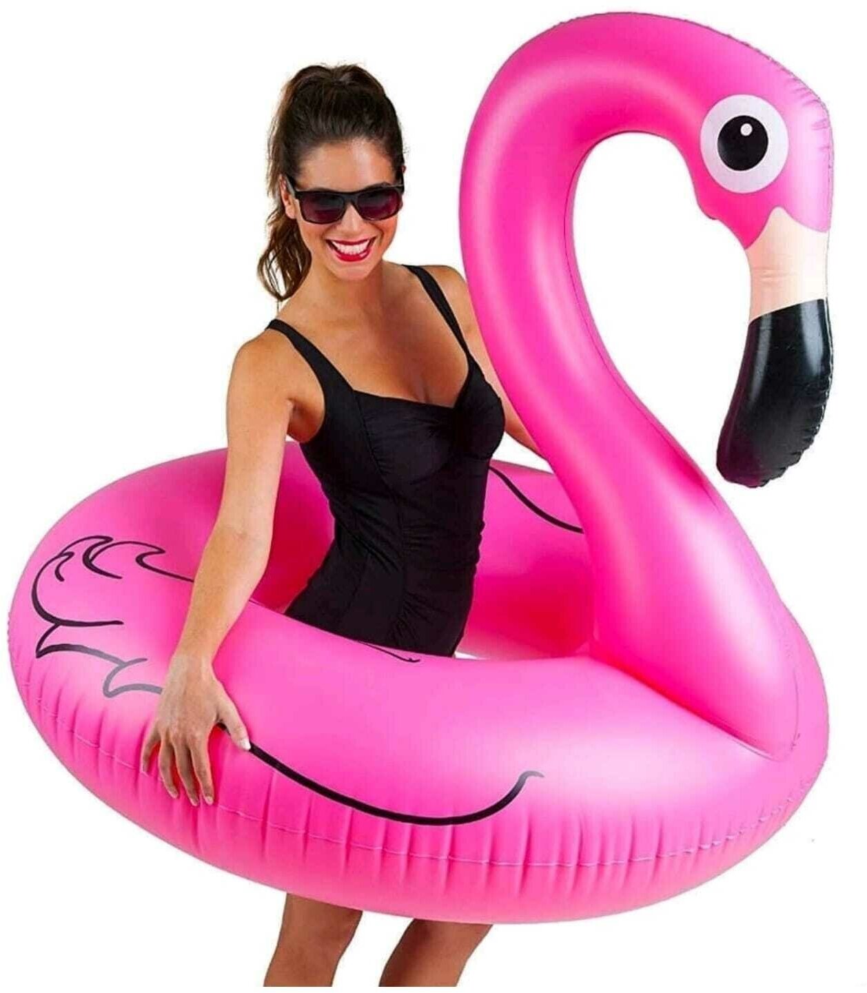 Круг для плавания Фламинго 120 см, надувной фламинго, для взрослых и детей Розовый