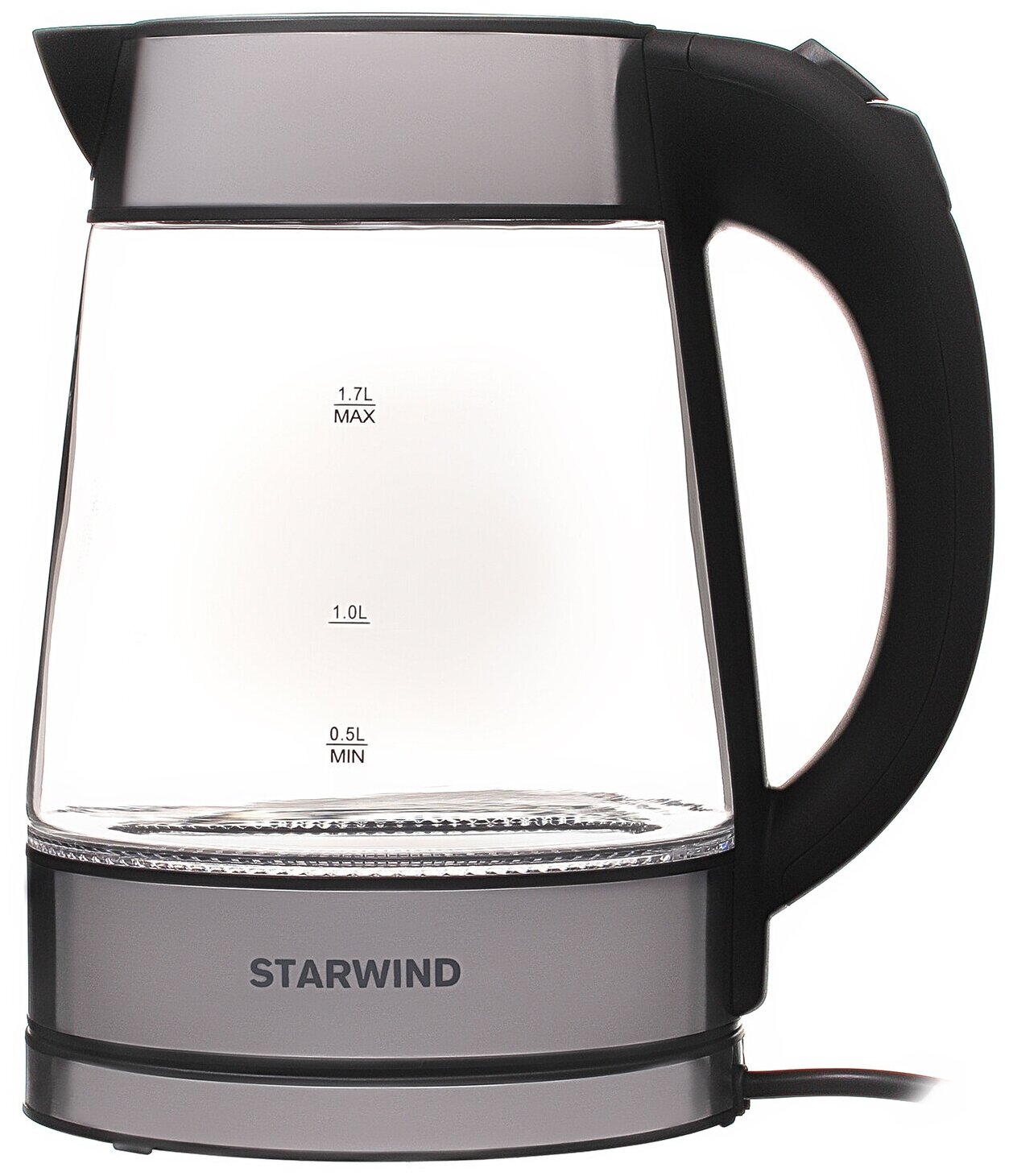 Чайник электрический STARWIND , 2200Вт, черный и серебристый - фото №2