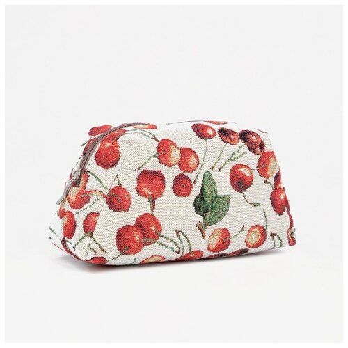 фото Косметичка на молнии, цвет белый/красный