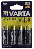 Батарейка VARTA LONGLIFE AA, 4 шт.