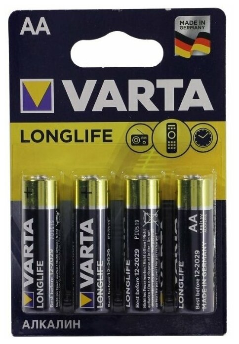 Батарейка Varta Longlife AA (4 шт. в блистере)