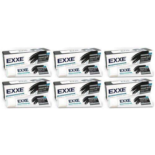 EXXE Зубная паста Черная с углем, 100 мл, 6 шт exxe зубная паста черная с углем 100 мл 3 шт