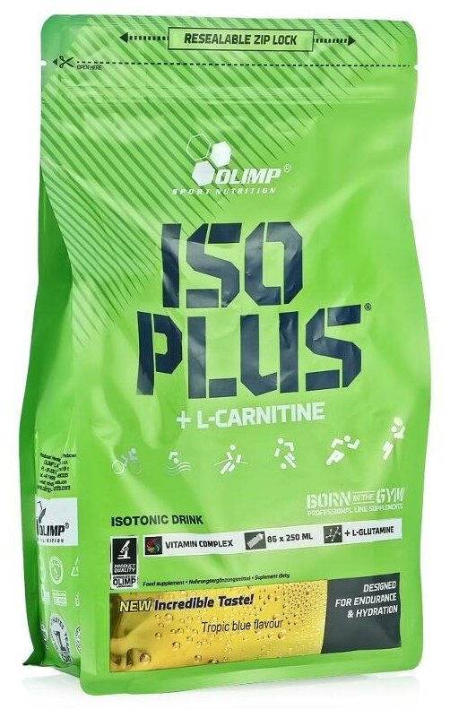 Olimp Iso Plus Powder - 1505 грамм, тропический синий