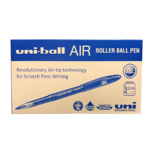 фото Uni mitsubishi pencil набор ручек роллеров uni-ball air micro цветной корпус, 0.5 мм, синий цвет чернил, 12 шт.