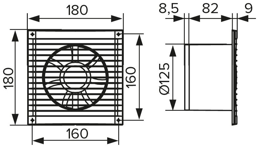 Вентилятор D125 Е125SС с обр клапаном, антимоскитной сеткой ERA - фотография № 14