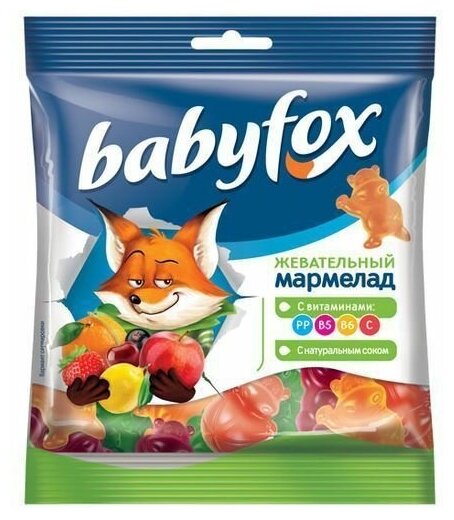 Жевательный мармелад BabyFox Беби фокс с витаминами, 70 г х 50 шт