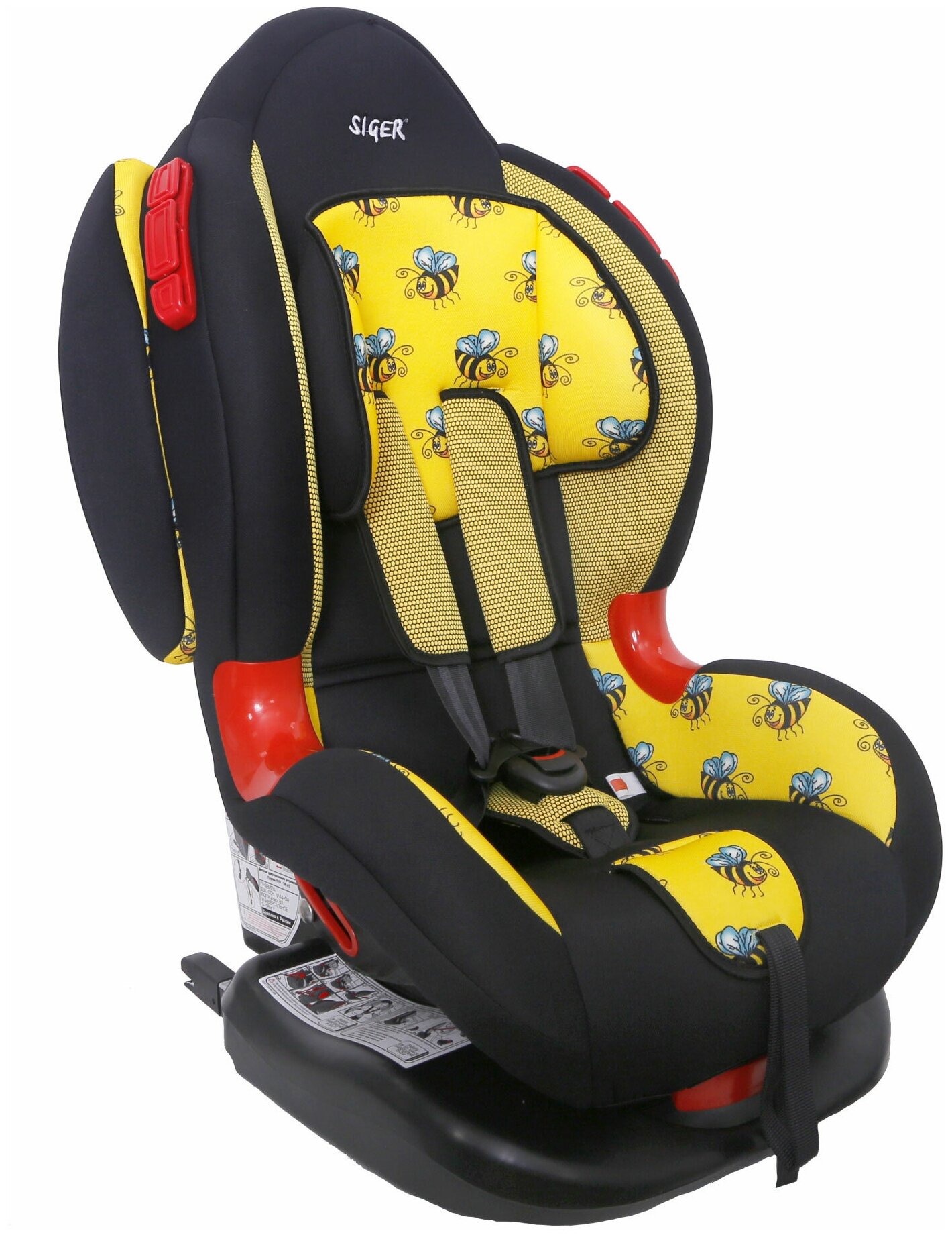 Автокресло Siger Art "Кокон" isofix 1-2 (9-25 кг) пчелка КРЕС0140