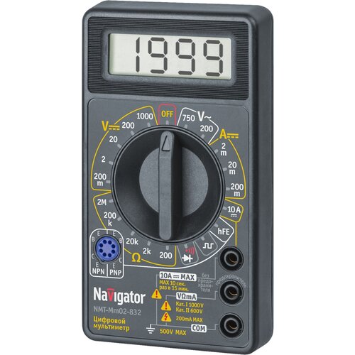 Мультиметр Navigator 82 431 NMT-Mm02-832 (832), цена за 1 шт. генератор сигналов taidacent 4 20 0 20 ма 0 10 в цифровой контроллер генератор постоянного тока электронный измерительный прибор
