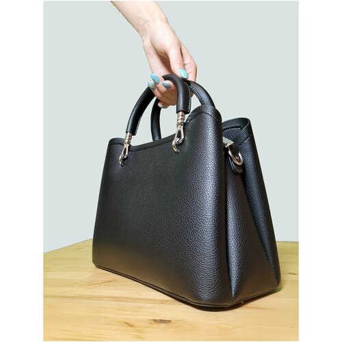 фото Сумка женская из экокожи черная кросс-боди через плечо joyling подарок