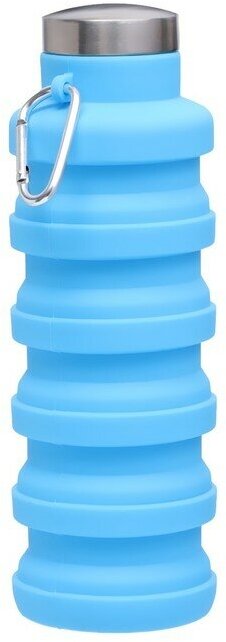 Силиконовая бутылка для воды 500 мл, синяя 7 х 21 см 9314201 . - фотография № 8