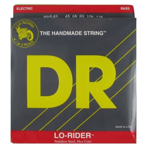 MH5-45 Lo-Rider Комплект струн для 5-струнной бас-гитары, сталь, Medium, 45-125, DR dr strings mh5 45 lo rider струны для 5 струнной бас гитары