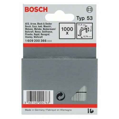 Скобы для степлера Bosch T53/10 1000шт (366)