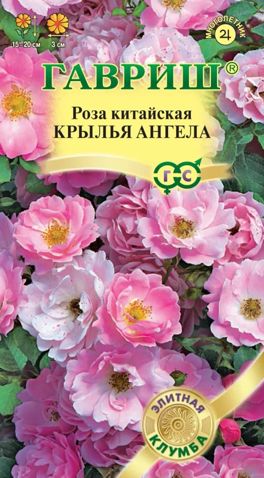 Роза китайская Гавриш Крылья ангела, ( 1 уп: 5 семян )