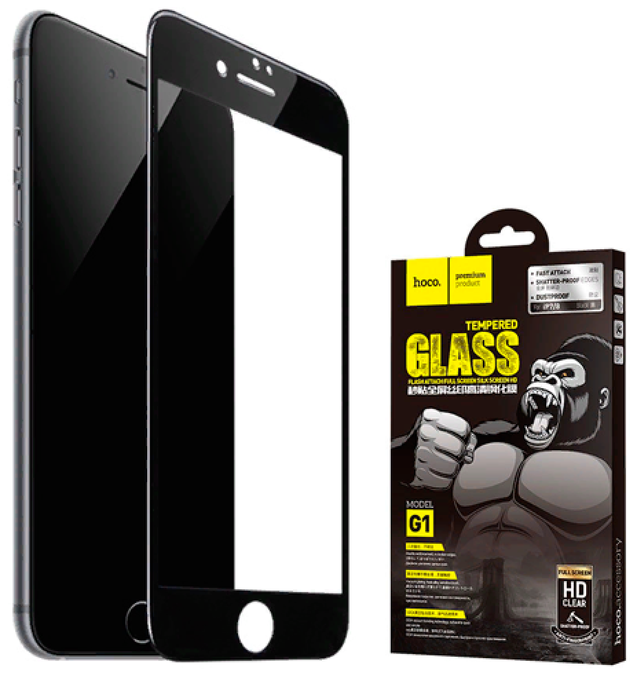 Защитное стекло для iP 7 Plus/8 Plus (5.5) HOCO G1 черное