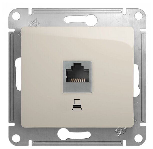 SE Glossa Молочный Розетка компьютерная RJ45 кат.5E