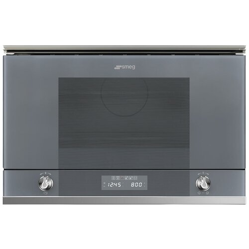 Встраиваемая микроволновая печь SMEG/ Серия Linea, 22 л, 850 Вт, 60 см, высота 38 см, 6 функций, стекло Stopsol.