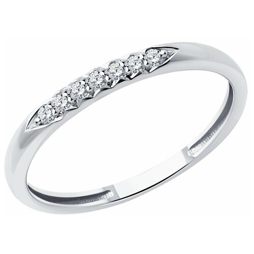 Кольцо Diamant белое золото, 585 проба, бриллиант, размер 16