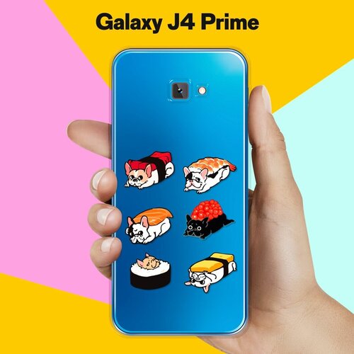 Силиконовый чехол на Samsung Galaxy J4 Prime Суши из мопсов / для Самсунг Галакси Джи 4 Прайм