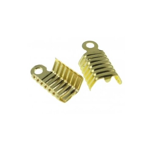 Ars Hobby Зажим для шнура с кольцом размер 6х12 мм металл 10 шт CN-2100346 золотистый 5 штук 544₽