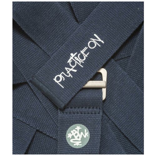 фото "широкий ремень для йоги manduka align yoga strap 243*4,4 см - midnight"