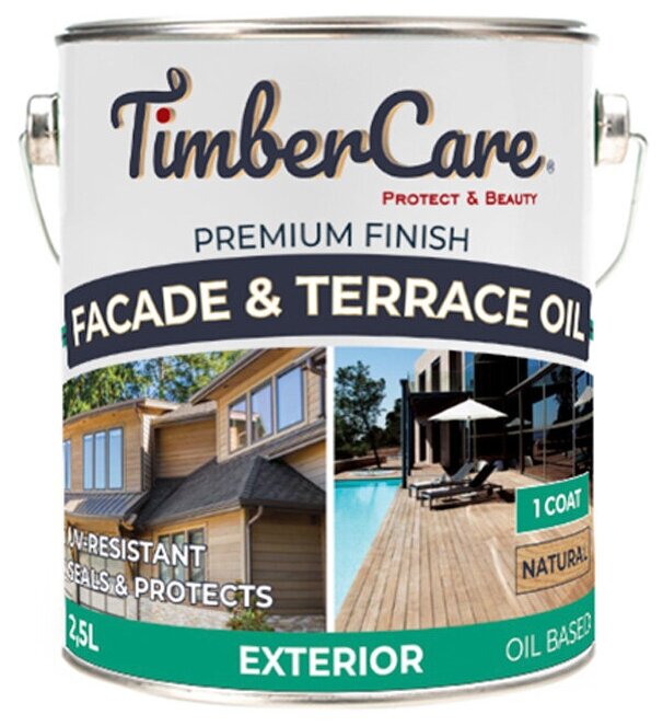 Масло для фасадов и террас TimberCare Façade&Terrace Oil натуральный 2,5 л