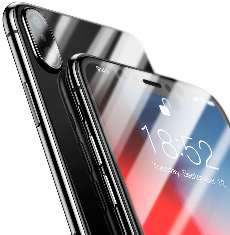 Комплект защитных стекол Baseus (SGAPIPH65-TZ01) для iPhone Xs Max (Black) - фото №5