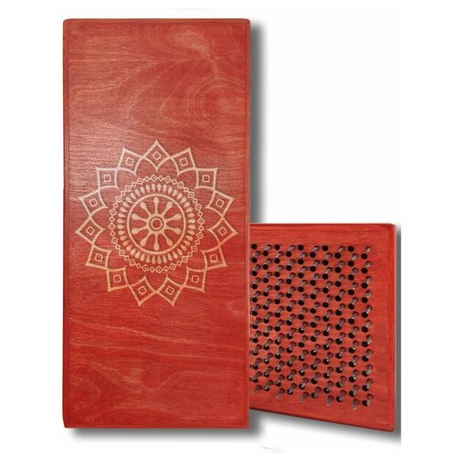 фото Доска садху с динамическими гвоздями, мандала - 7 шаг 10мм красная goodwood