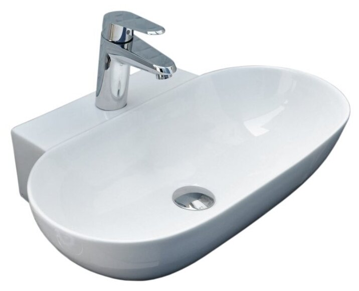 Раковина для ванной. Раковина накладная CeramaLux 9234 белый без перелива - фотография № 1