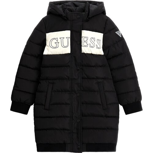 фото Куртка guess, демисезон/зима, удлиненная, размер 16, черный