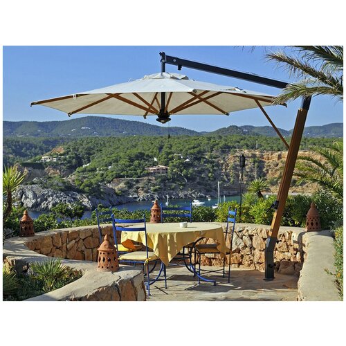 Зонт с боковой опорой Scolaro Palladio Braccio, Ø3.5 м, слоновая кость