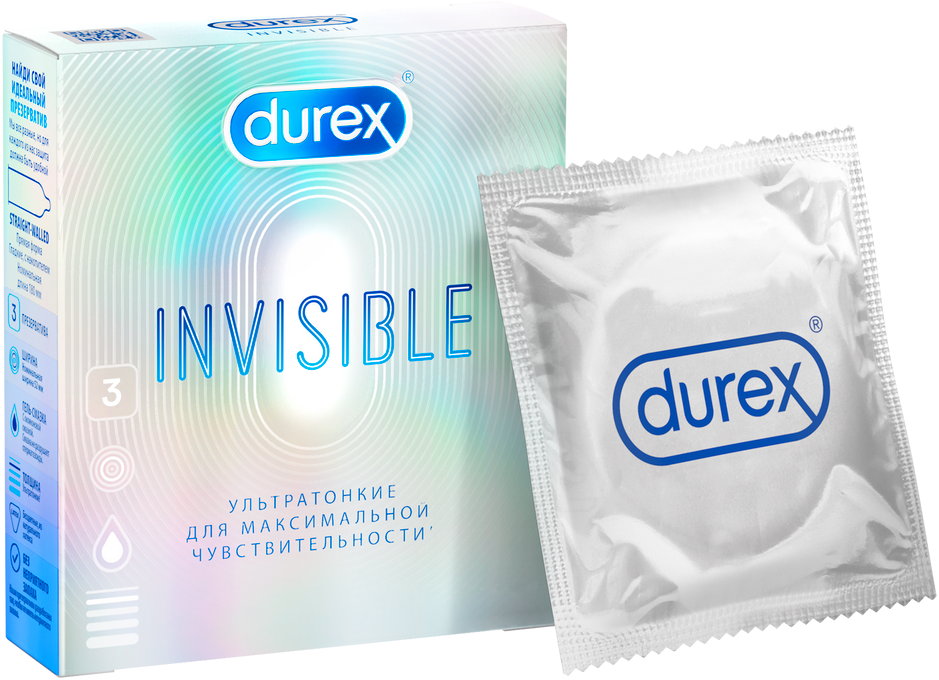 Презервативы Durex Invisible ультратонкие 3 шт