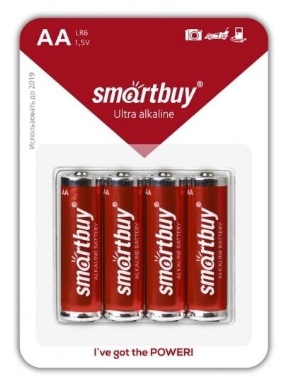 Батарейки алкалиновые AA SmartBuy 4шт. в блистере