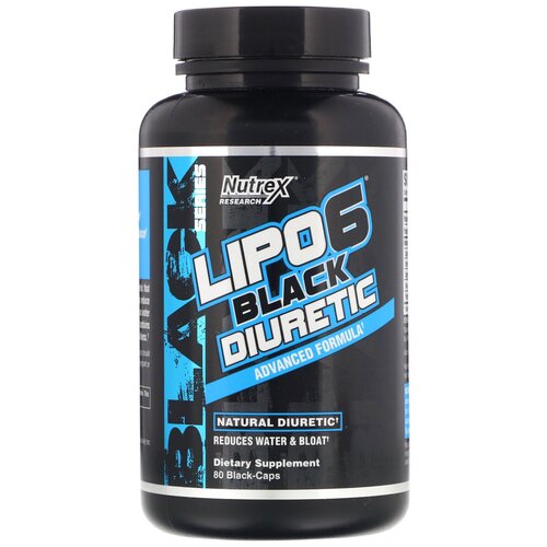 фото Жиросжигатель nutrex lipo 6 black diuretic, 80 капсул / для похудения мужчин и женщин