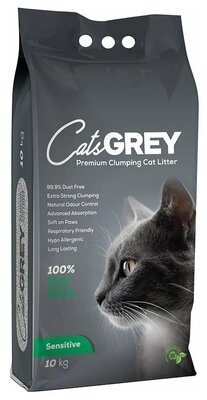 Наполнитель для кошачьего туалета Cat's Grey Sensitive без ароматизатора 10 кг