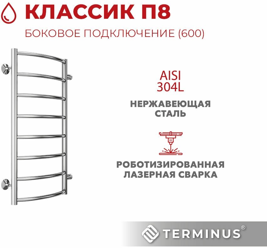 Полотенцесушитель водяной Terminus Классик П8 400х800 бп600