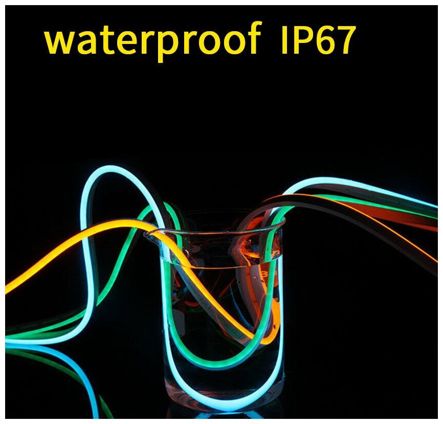 Гибкий светодиодный неон (5 метров) 12В 6х12мм IP65 синий - фотография № 7