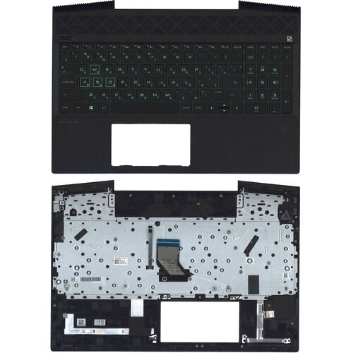 Клавиатура keyboard для ноутбука HP Pavilion Gaming 15-CX топкейс зеленая подсветка 11016₽