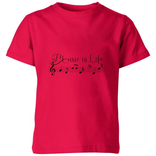 Футболка Us Basic, размер 4, розовый детская футболка музыка это жизнь с нотами music is life 104 белый