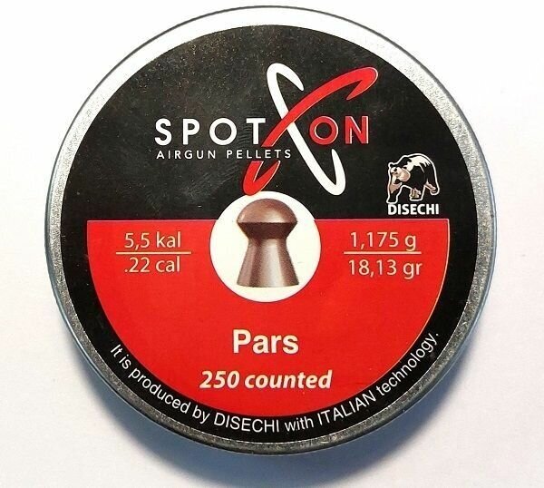 Пули для пневматики SPOTON Pars 5,5 мм 1,175 г 250 шт