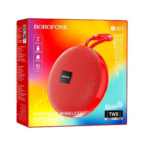 Колонка беспроводная Sports BR27 Sports 500mAh Bluetooth 51 5 ч музыки 3 ч зарядки FM радио чистый звук красный 154900₽