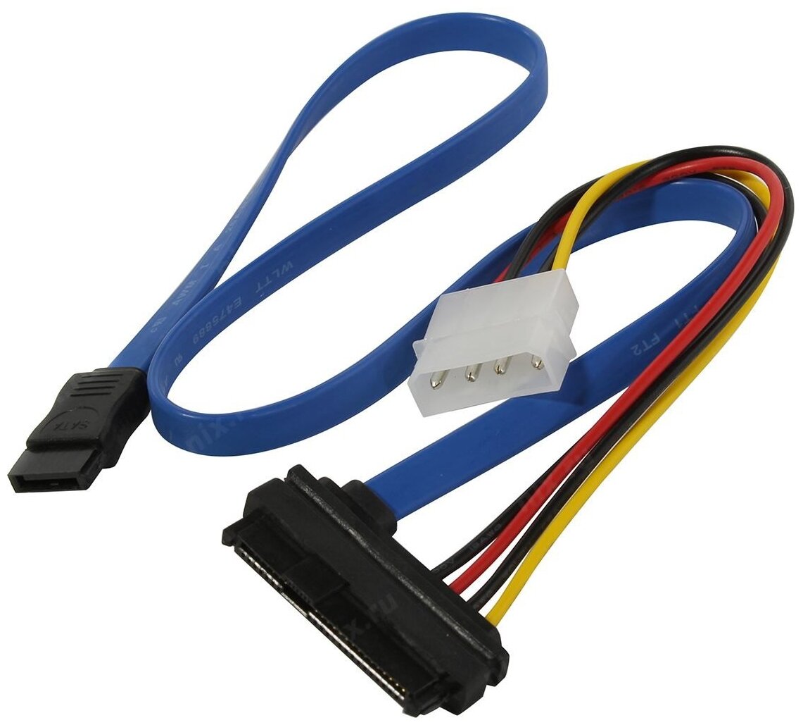 Кабель GCR SAS 22-pin - 4-pin Molex/7-pin SATA (GC-ST303)