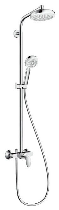 Hansgrohe Душевая система Hansgrohe Crometta 160 1 Jet Showerpipe 27266400, с смесителем, бел/хром