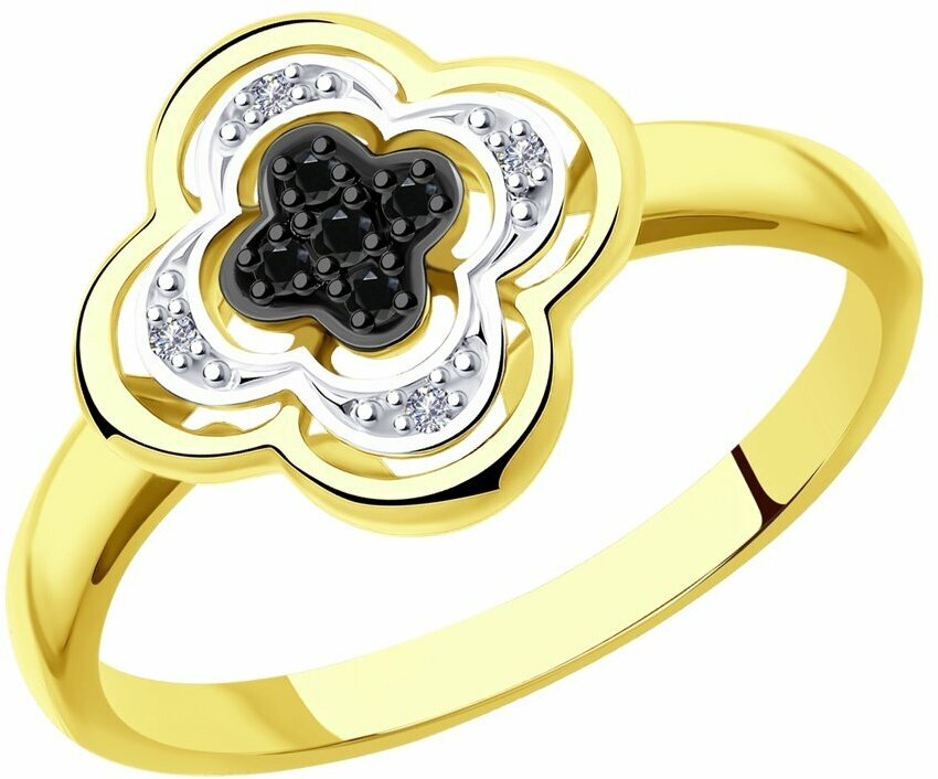 Кольцо SOKOLOV, желтое золото, 585 проба, бриллиант