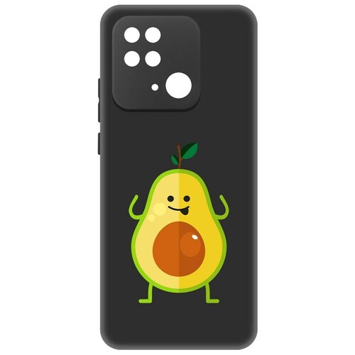 Чехол-накладка Krutoff Soft Case Авокадо Веселый для Xiaomi Redmi 10C черный чехол накладка krutoff soft case авокадо веселый для xiaomi redmi a1 черный