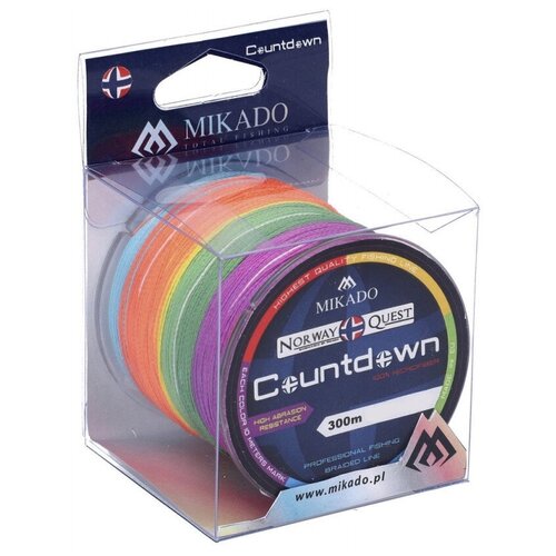 Плетеный шнур MIKADO Norway Quest Countdown d=0.4 мм, 300 м, 34.9 кг, multicolor