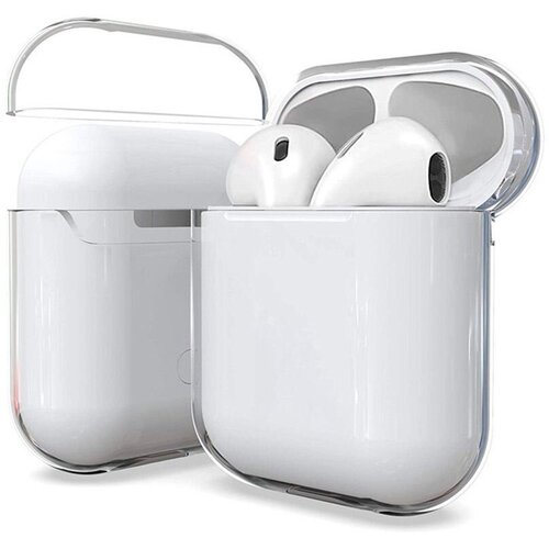 Чехол для наушников Apple AirPods 1/2 твёрдый, прозрачный