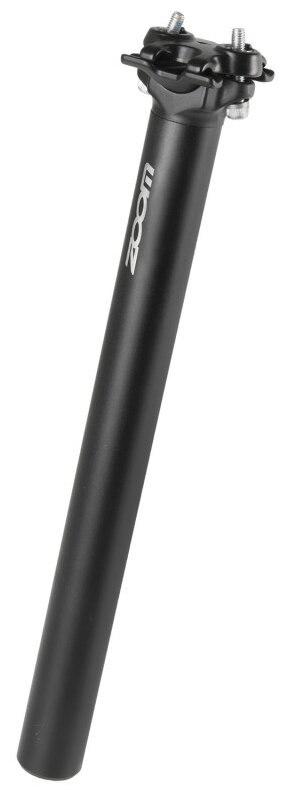 Штырь подседельный 31,6х350мм алюминиевый без смещения повышенное качество матово-черный ZOOM